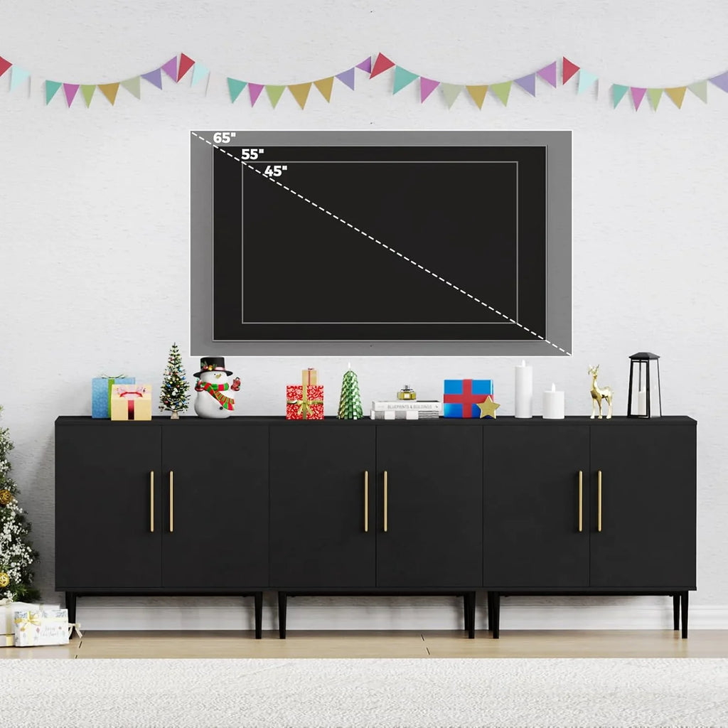 Meuble indépendant en bois noir pour salon, chambre, salle à manger et couloir