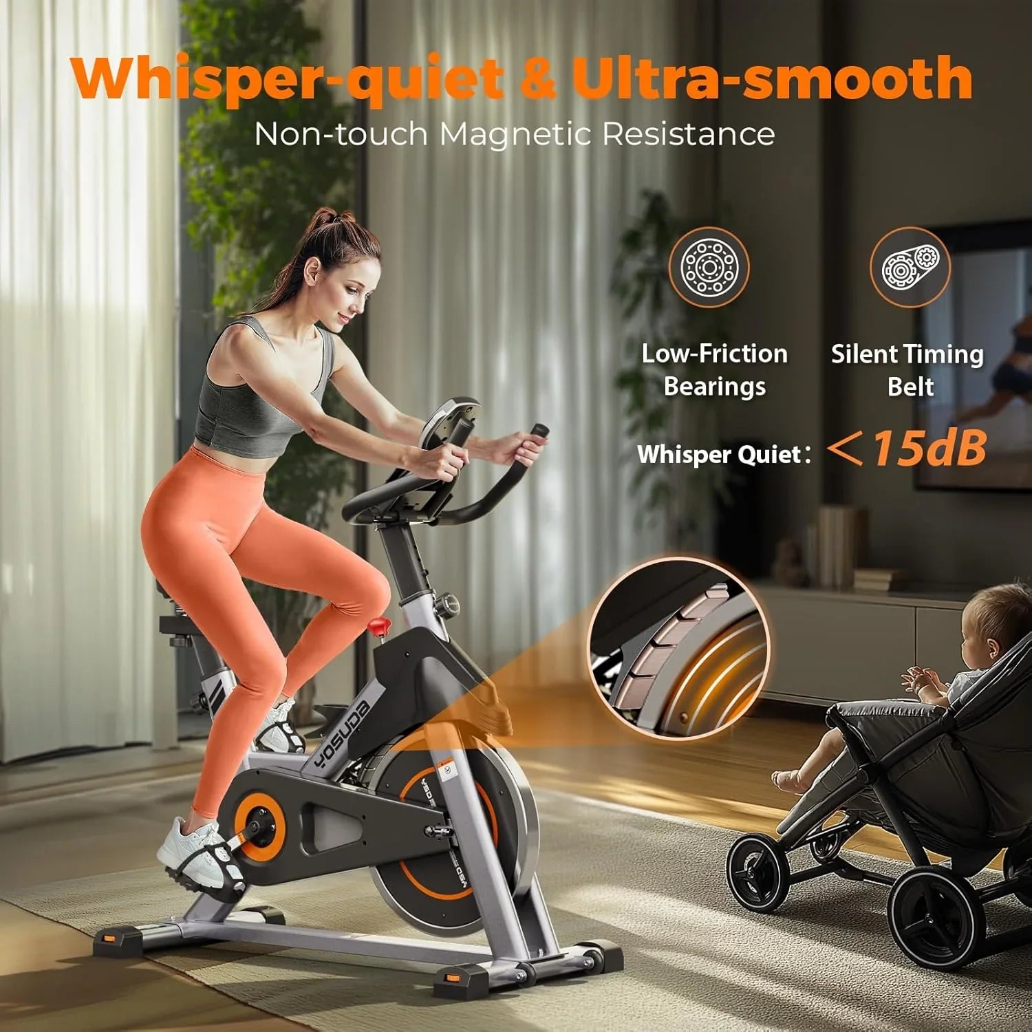 Vélo de fitness de marque Arita Tapis de course de fitness fixe à domicile Conception silencieuse, support pour tablette