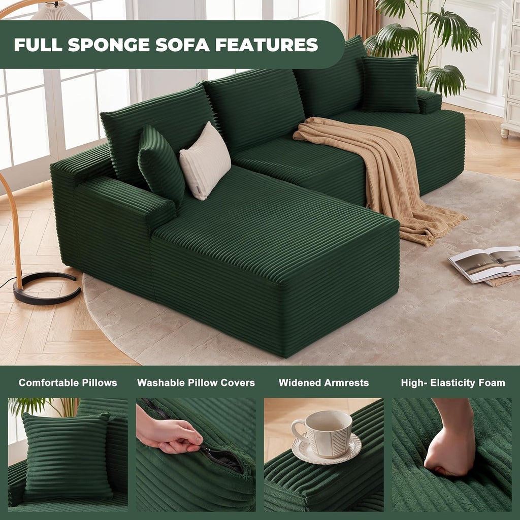 Canapé nuage de 110 pouces, canapé désossé dans le salon, canapé modulable avec sièges profonds