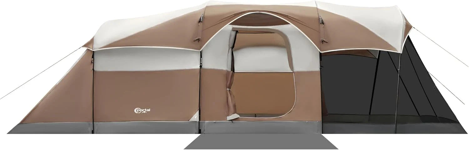 Tente de camping familiale PORTAL 6/8/10 personnes avec moustiquaire, grande tente tunnel étanche