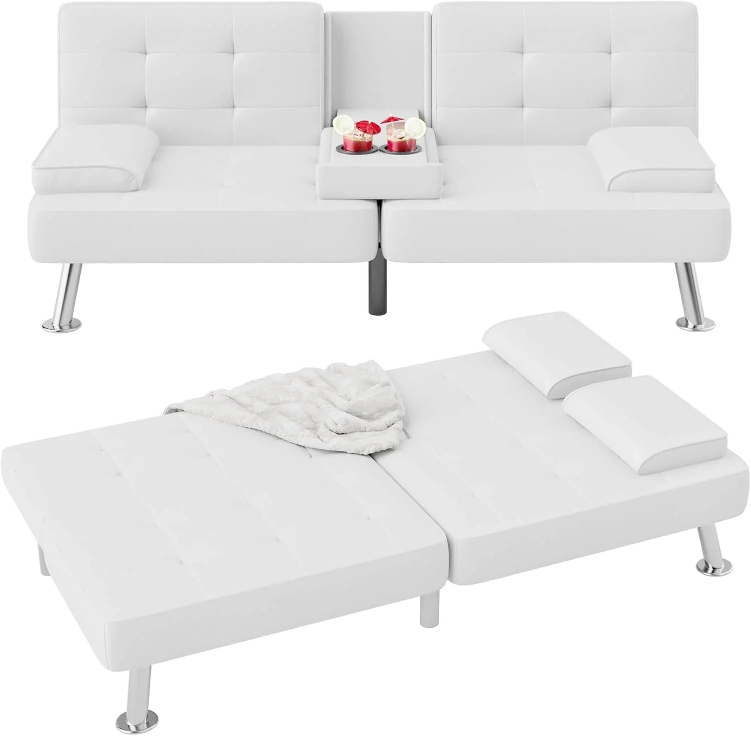 Canapé-lit futon Flamaker Ensemble futon pliant moderne Chaise longue convertible