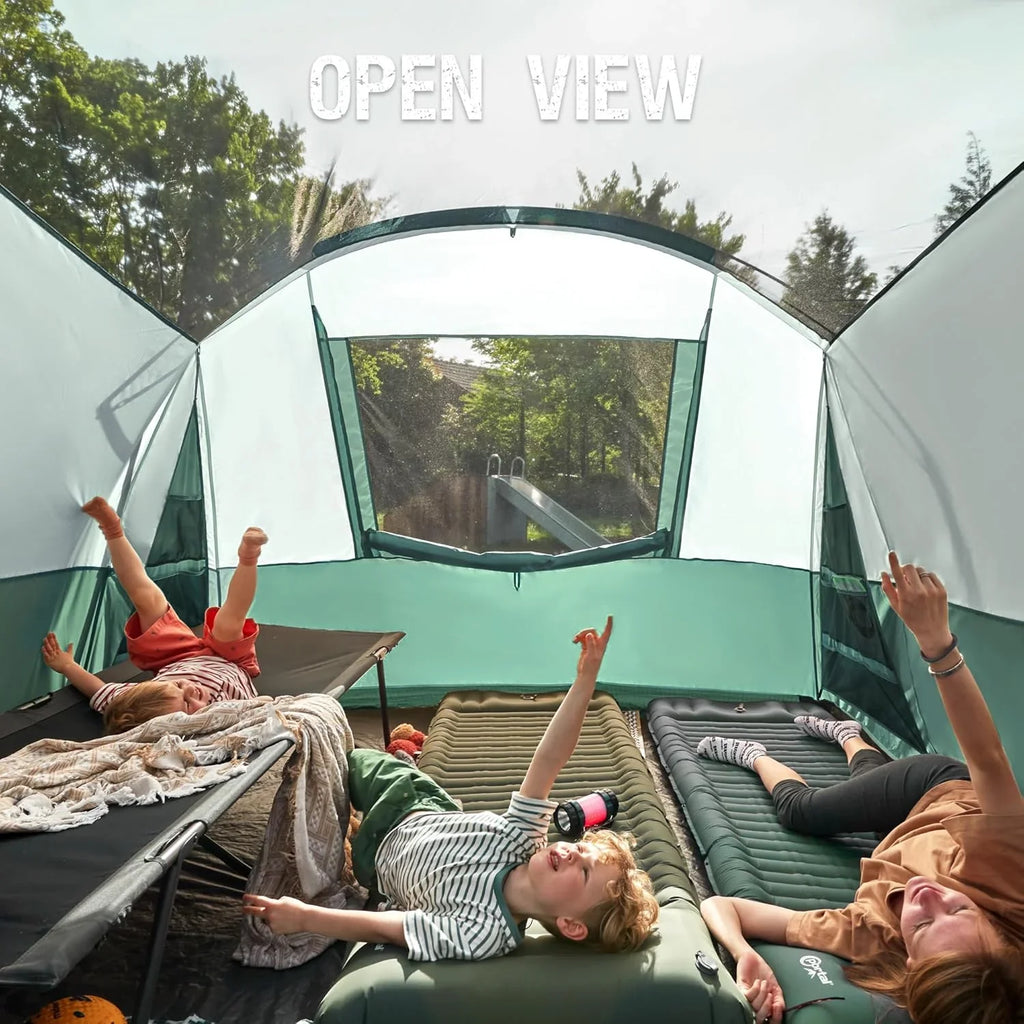 Tente de camping familiale PORTAL 6/8/10 personnes avec moustiquaire, grande tente tunnel étanche
