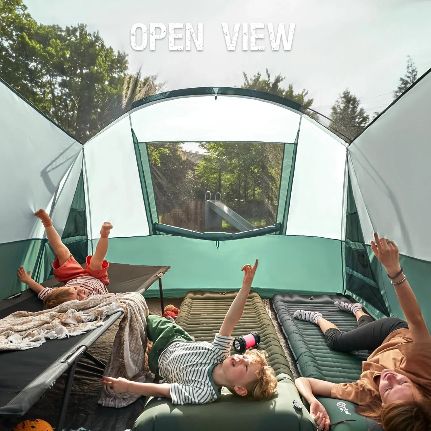 Tente de camping familiale PORTAL 6/8/10 personnes avec moustiquaire, grande tente tunnel étanche