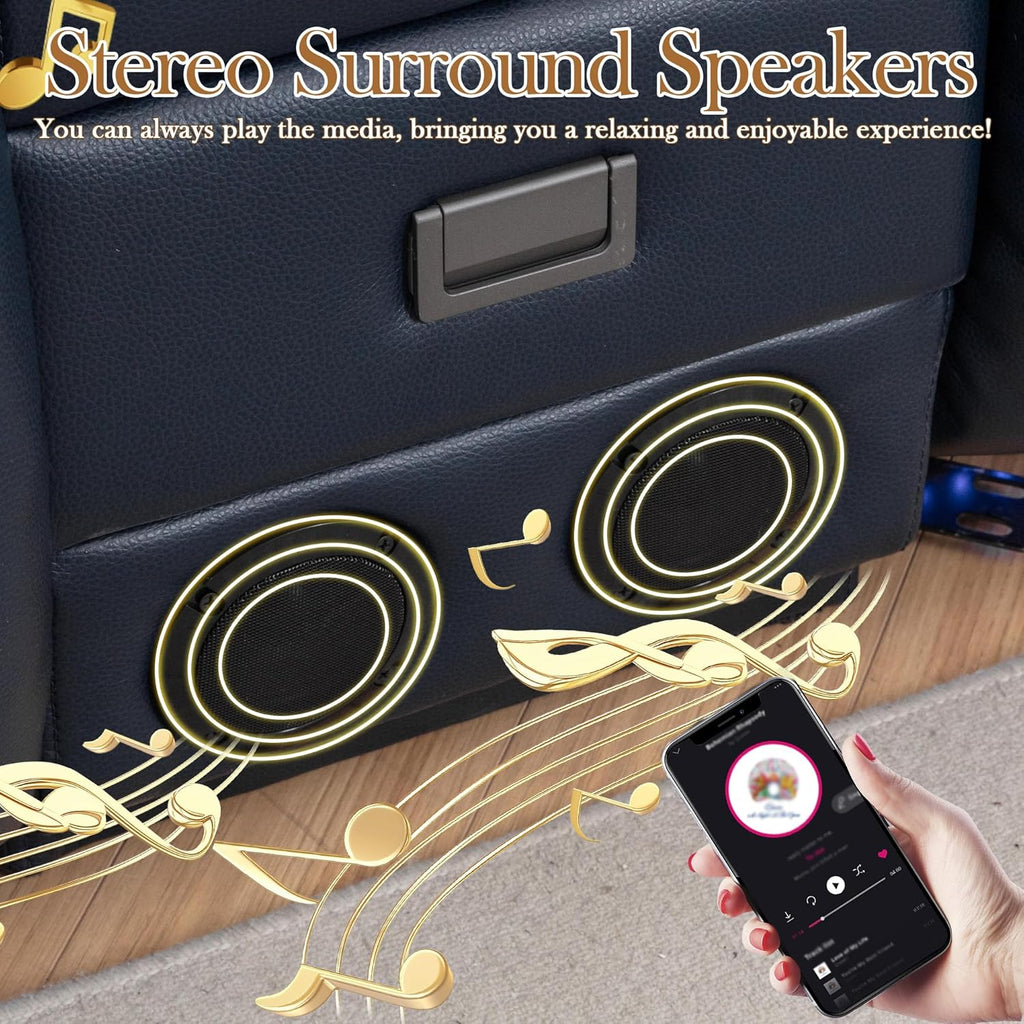 Canapé inclinable électrique TUNYI avec fonctions massage et chauffage, siège home cinéma avec console, canapé inclinable électrique pour camping-car