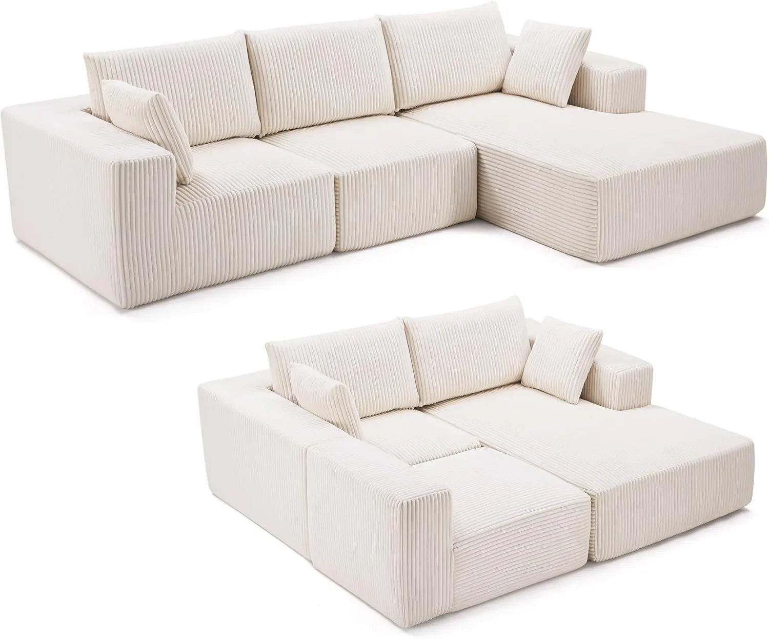 Canapé modulaire de 108 pouces, canapé modulaire Cloud, avec siège profond et fauteuil inclinable, canapé rembourré