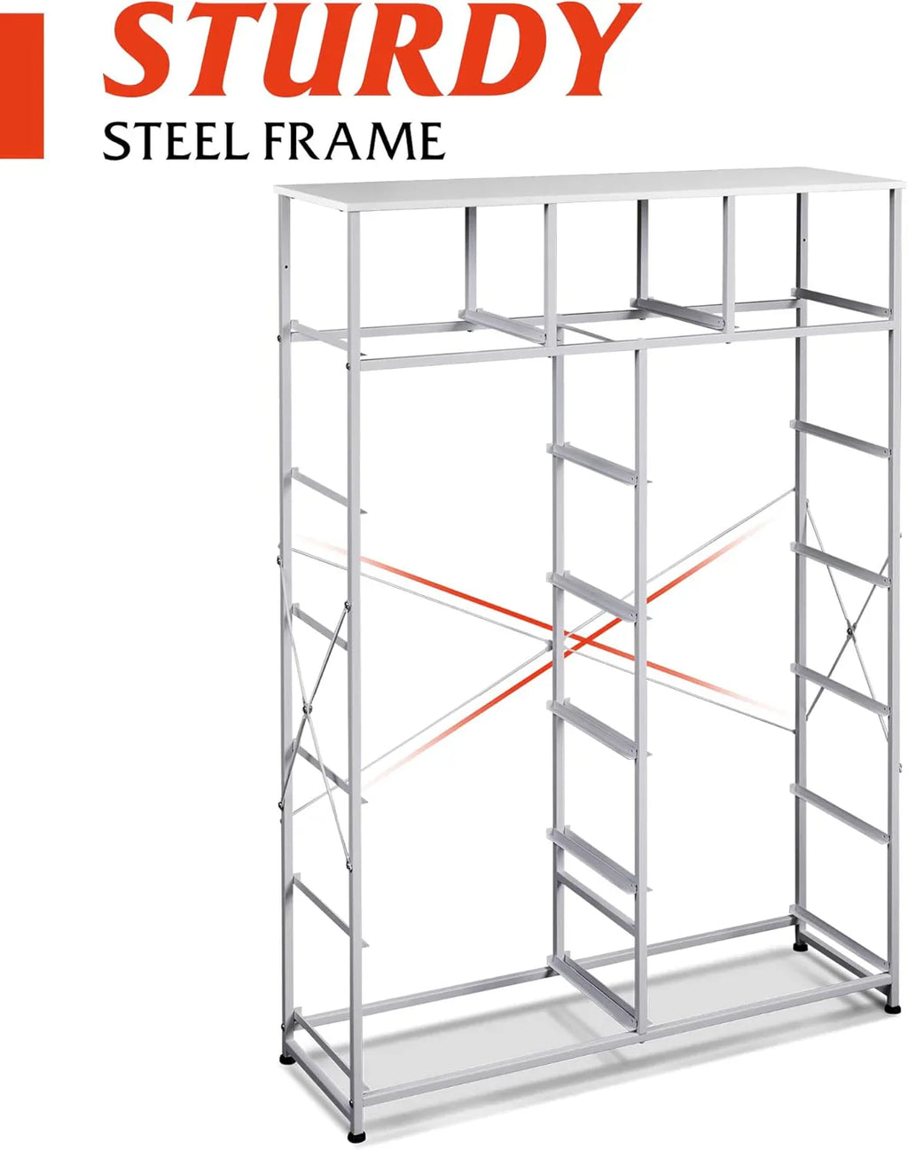 Meuble de rangement WLIVE avec 13 bacs en tissu, tiroirs de rangement avec cadre en acier, grande tour de rangement pour salon, couloir, bureau, noir anthracite