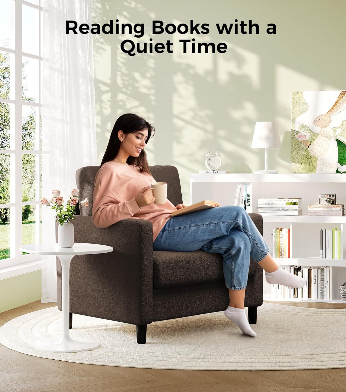 Causeuse de 51 pouces, causeuse confortable en velours côtelé