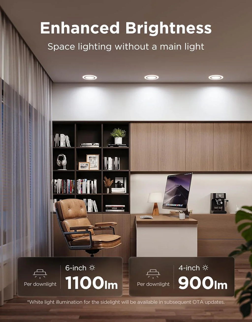 Éclairage encastré intelligent 6" à intensité variable 1100 lm sans câble avec boîte de jonction