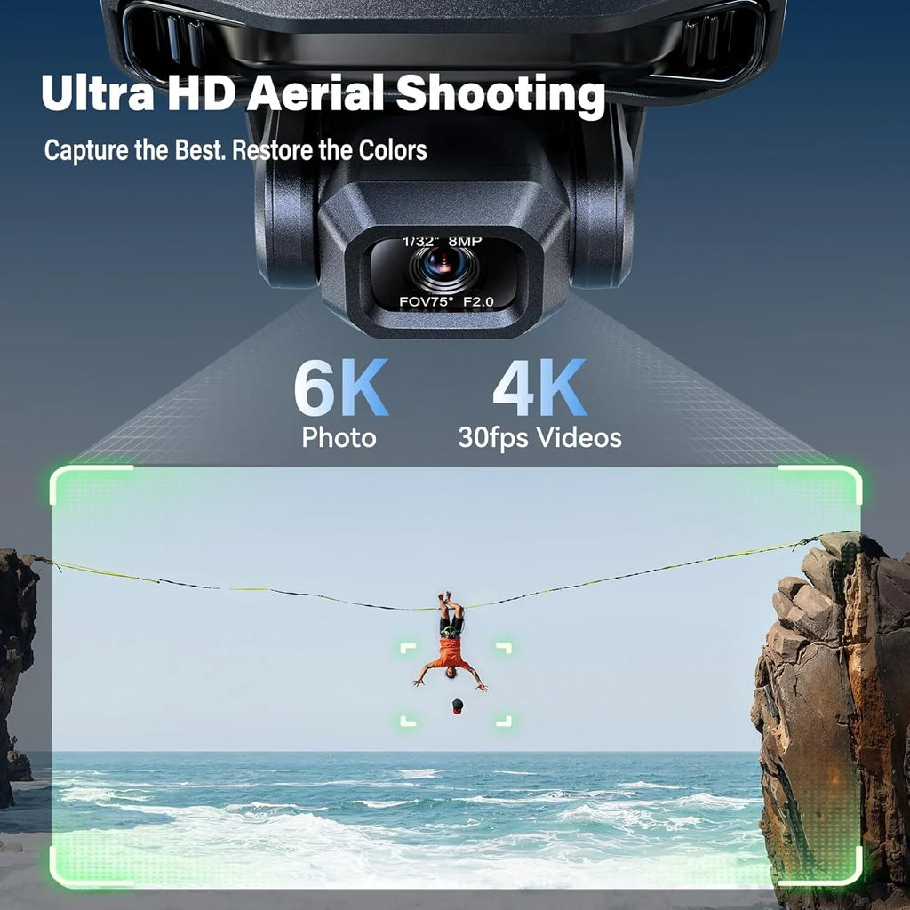 Drone de caméra spécifique pour adultes avec photographie aérienne 4K UHD, cardan 3 axes et contrôle à 10 000 pieds
