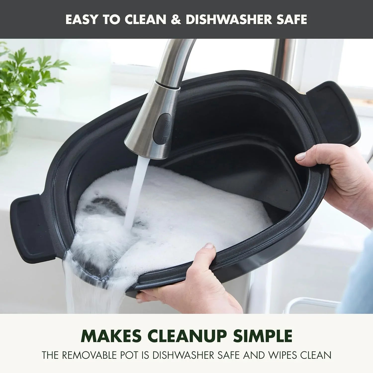 Mijoteuse électrique programmable 8 en 1 de 6 litres avec couvercle lavable au lave-vaisselle et base amovible