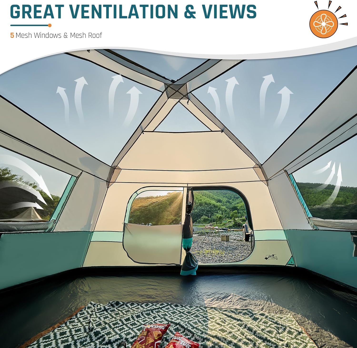Tente à ouverture rapide, tente de camping familiale, tente de camping pop-up, grande tente imperméable pour le camping en plein air