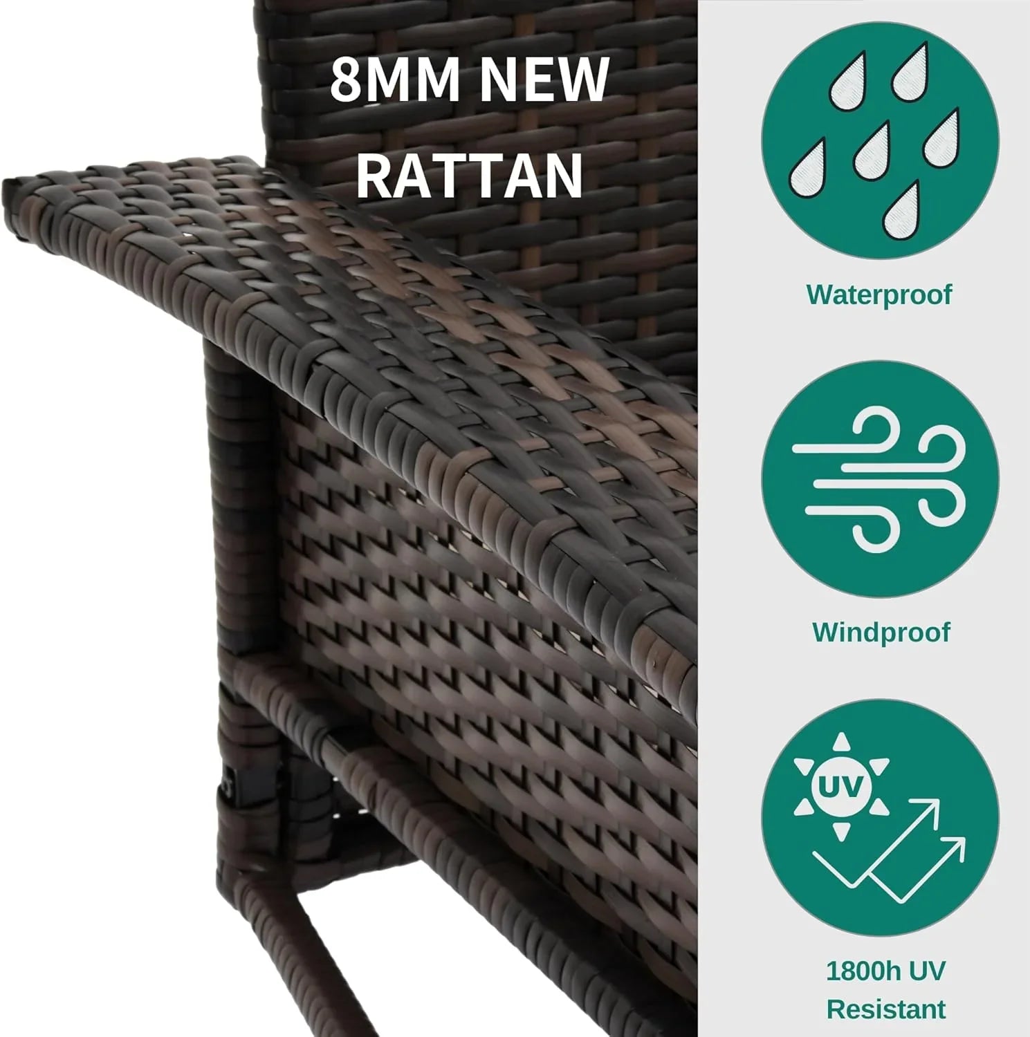 YITAHOME Balancelle suspendue pour porche, 3 places, banc d'extérieur en osier