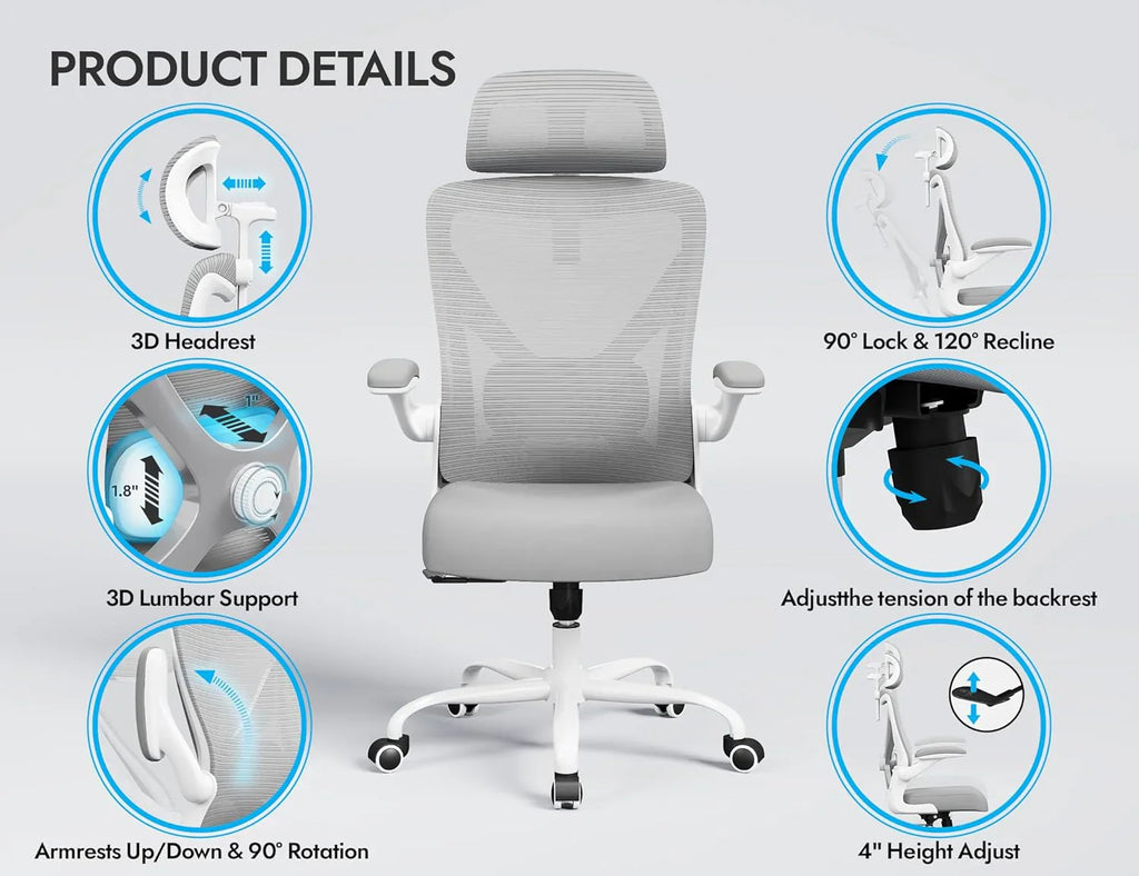 Bureau et chaise d'ordinateur de bureau, chaise de jeu, avec support lombaire et appui-tête