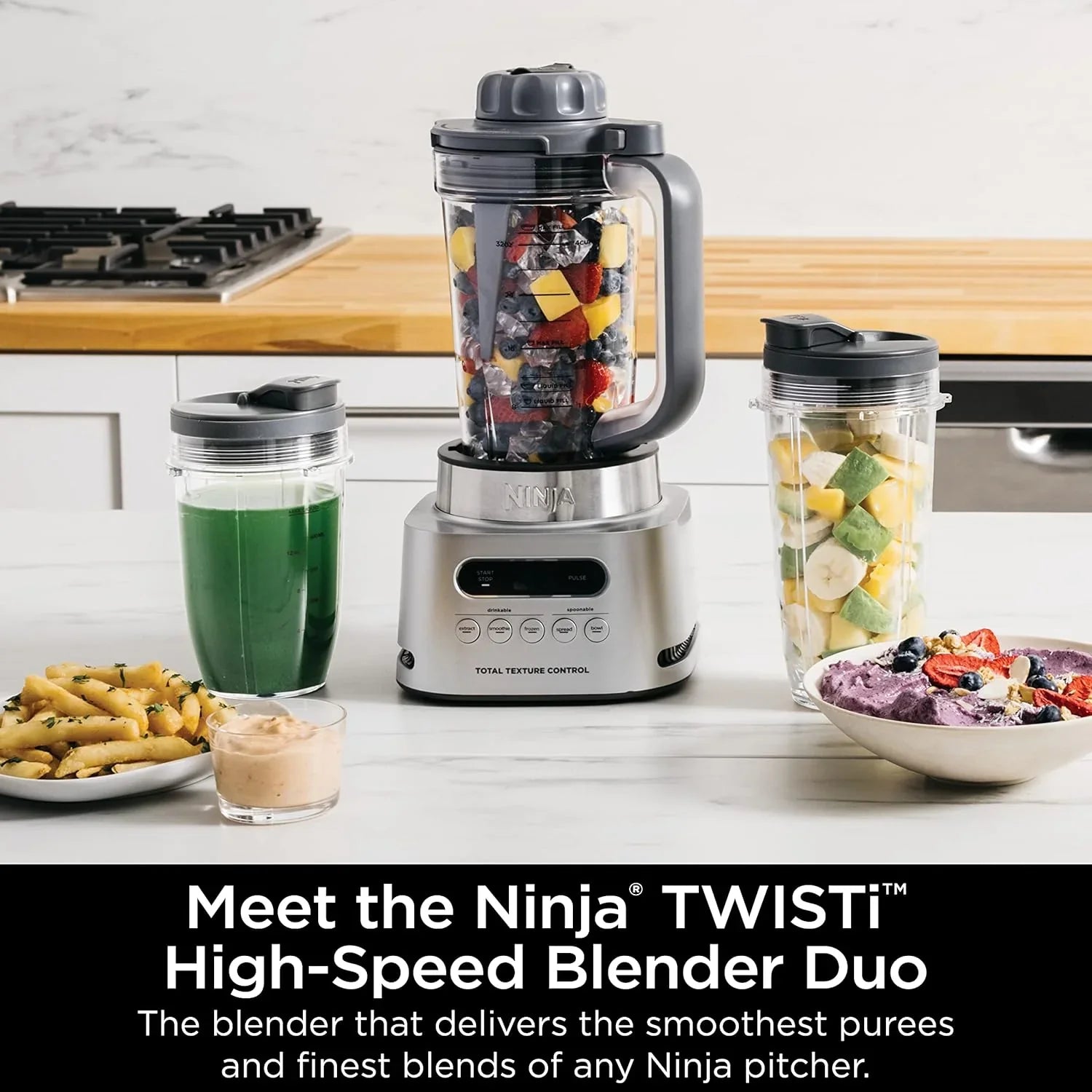 Ninja SS151 Twisti Blender Duo, extracteur de nutriments pour smoothies haute vitesse 1600 WP