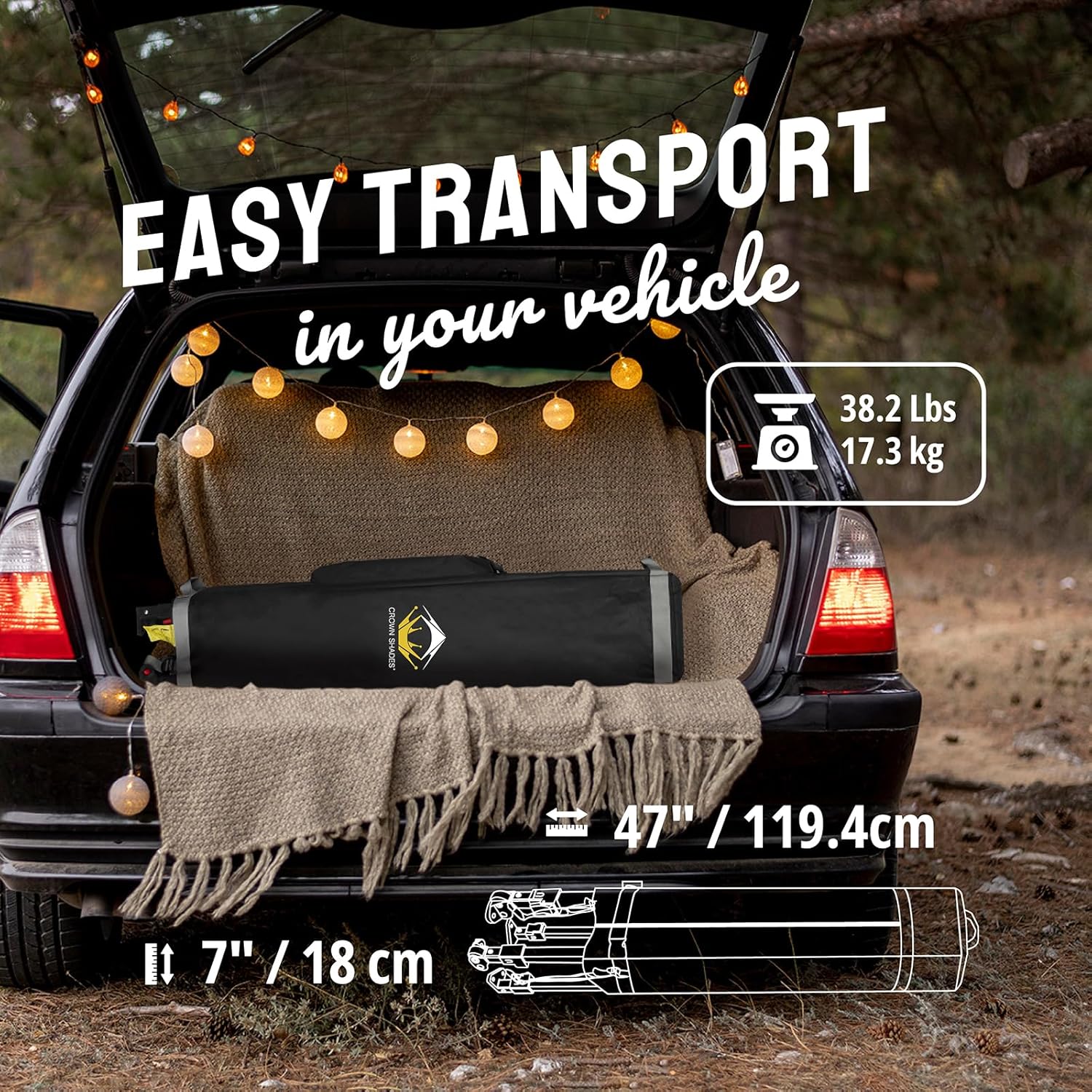 Auvent pop-up 10x10 - Installation en un clic - Tente de plage - Parasol extérieur avec dessus argenté, 3 hauteurs et 4 poches à sable