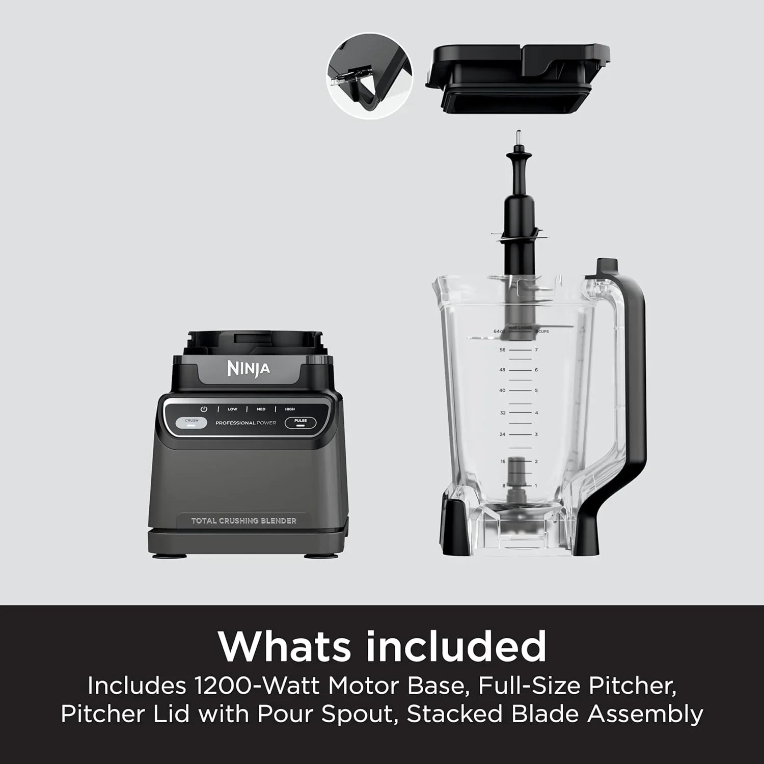 Mixeur compact professionnel Ninja BL660, 1 100 W, 3 fonctions, idéal pour les boissons glacées, les smoothies, les sauces et bien plus encore.