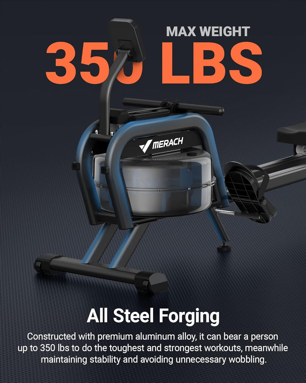 Rameur domestique Merachi à résistance silencieuse et double glissière