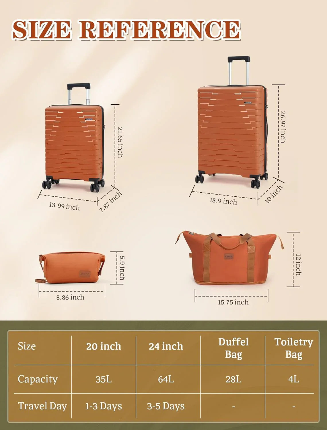 Ensemble de 5 bagages à roulettes, valise rigide en ABS avec roulettes pivotantes