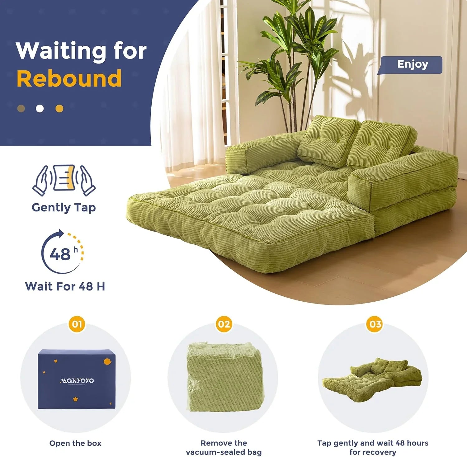 Canapé-lit pliant, canapé-lit convertible en L avec accoudoirs et oreillers