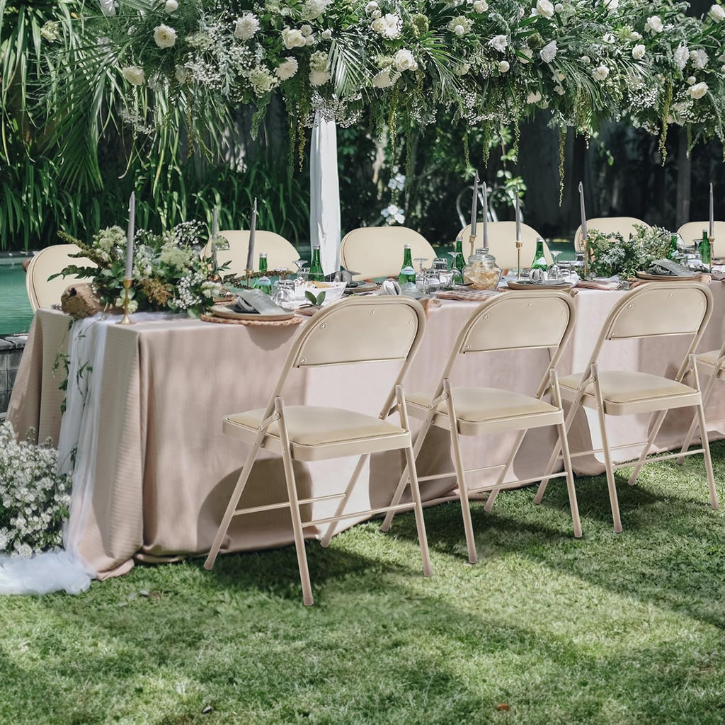 Lot de 12 chaises pliantes Sweetcrispy, rembourrées en cuir, robustes et pliables en métal.