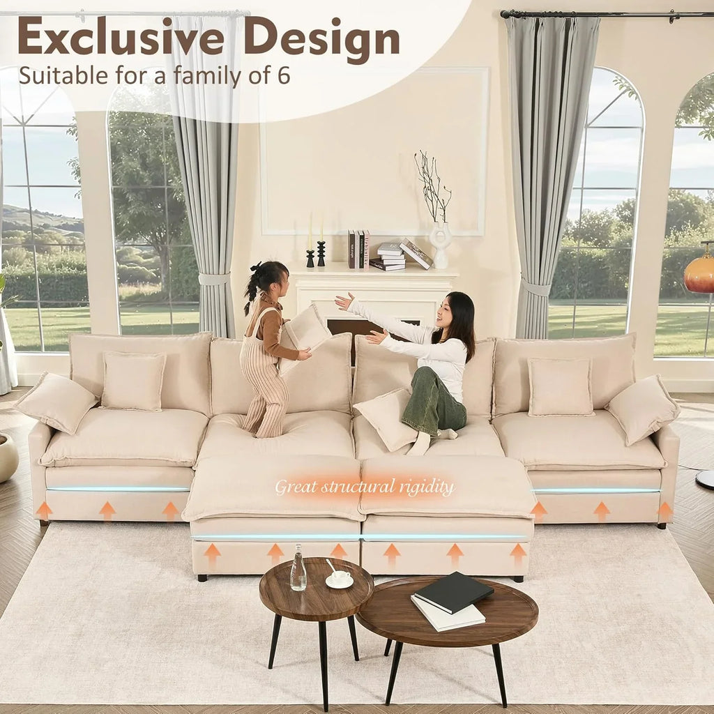 Canapé en U 108", canapé modulaire Canapé nuage confortable