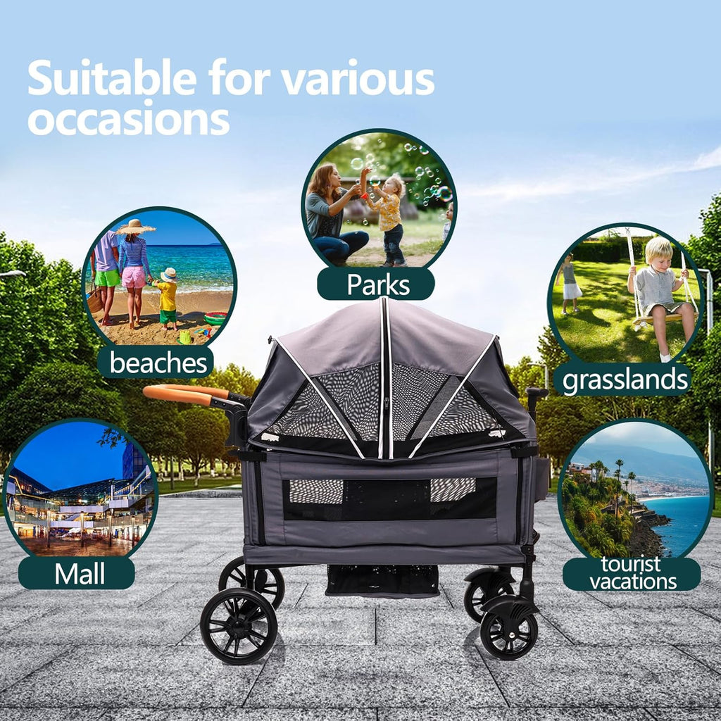 Poussette de voyage pour 2 enfants et bagages Poussette de voyage double Poussette pliable légère