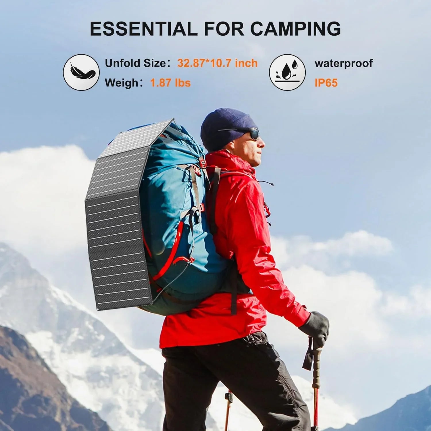 Centrale électrique portable 88 Wh, générateur solaire au lithium pour camping, charge rapide avec prise secteur, batterie externe de 120 W de pointe