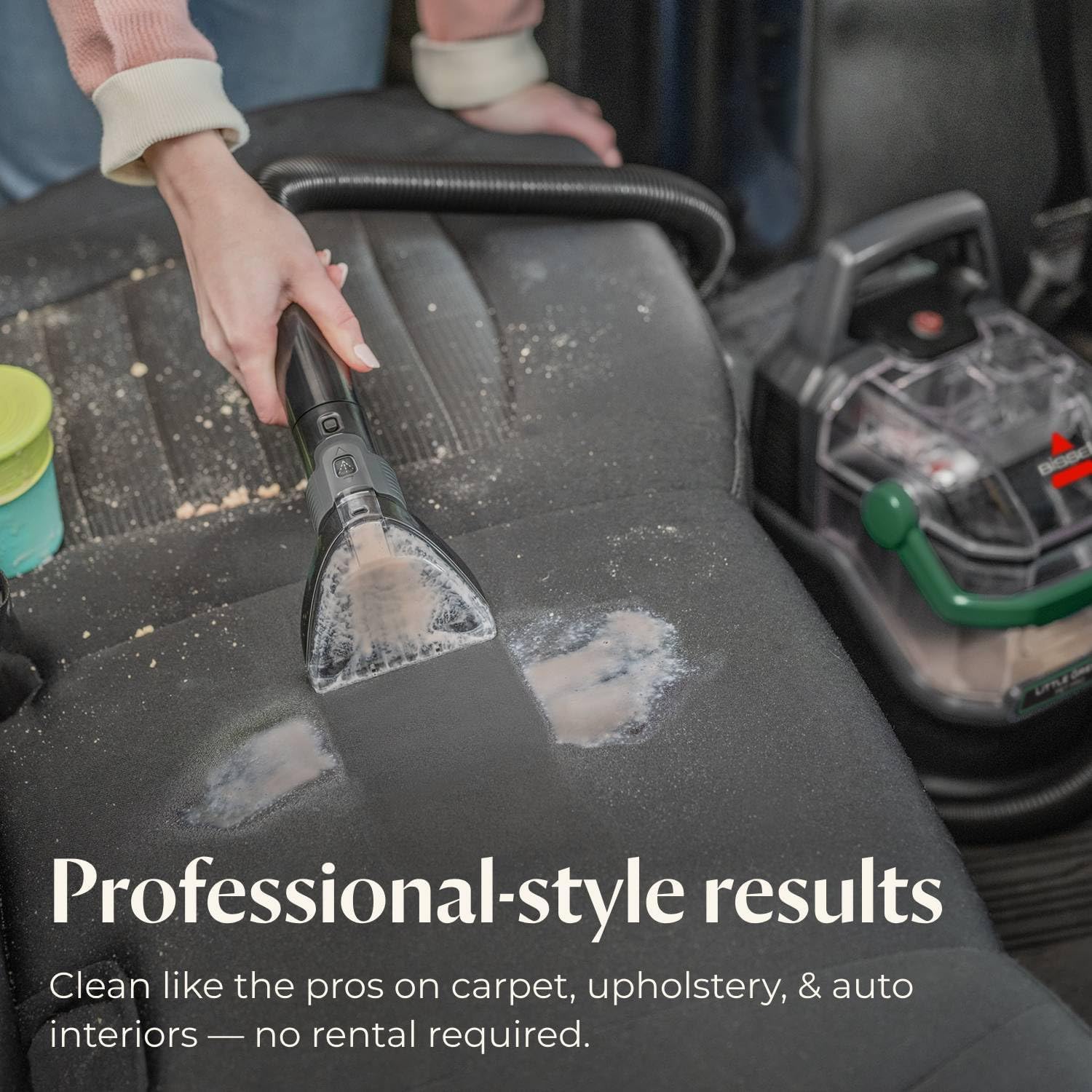 Nettoyeur de tapis portable BISSELL, nettoyeur en profondeur portable pour tapis et tissus d'ameublement, nettoyeur de détails pour voiture/auto