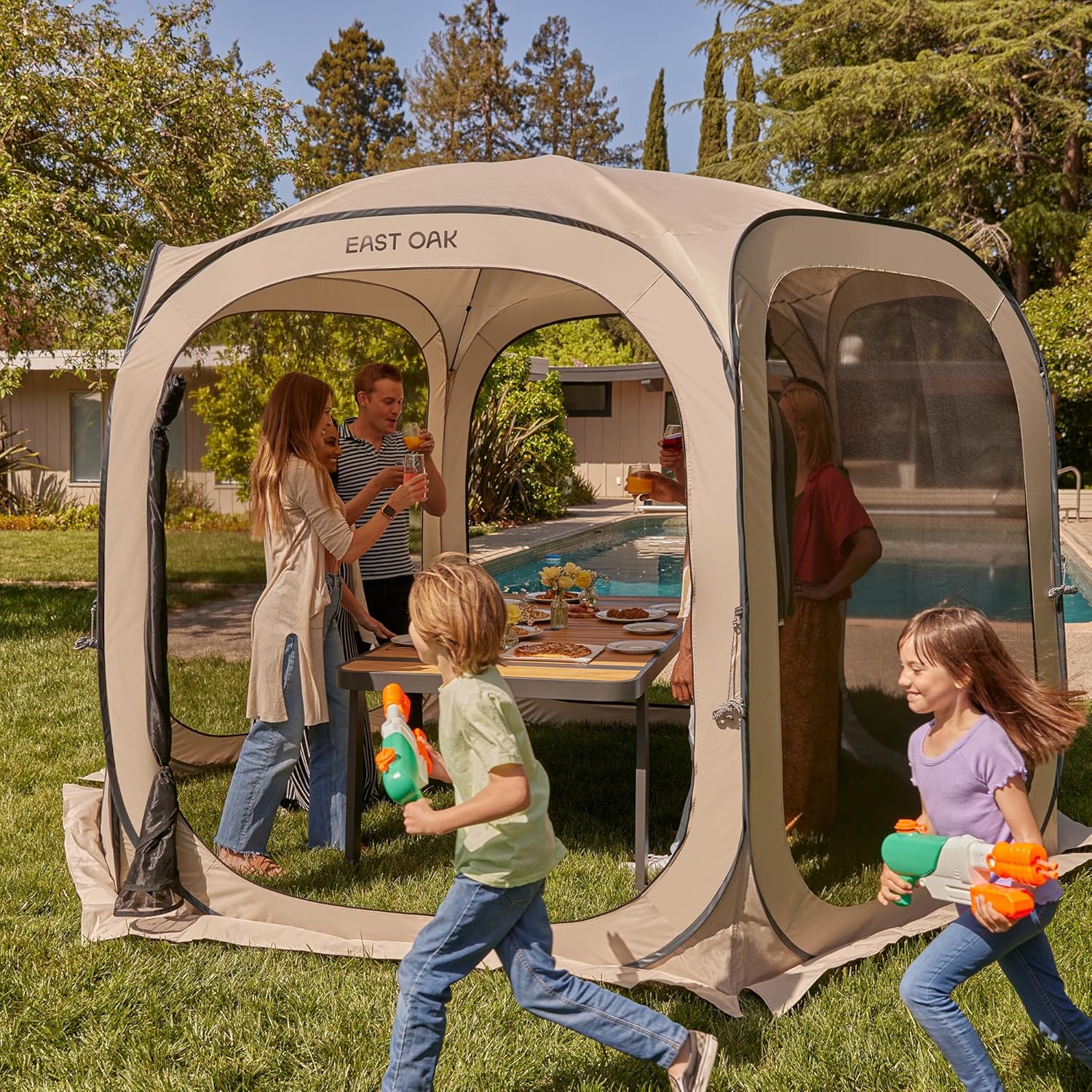 Tente moustiquaire EAST OAK, moustiquaire portable, 3 x 3 m, avec sac de transport