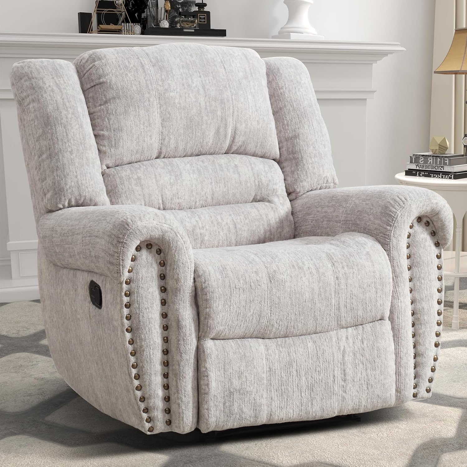 Fauteuil inclinable en cuir, fauteuil inclinable manuel traditionnel classique, canapé simple pour le salon