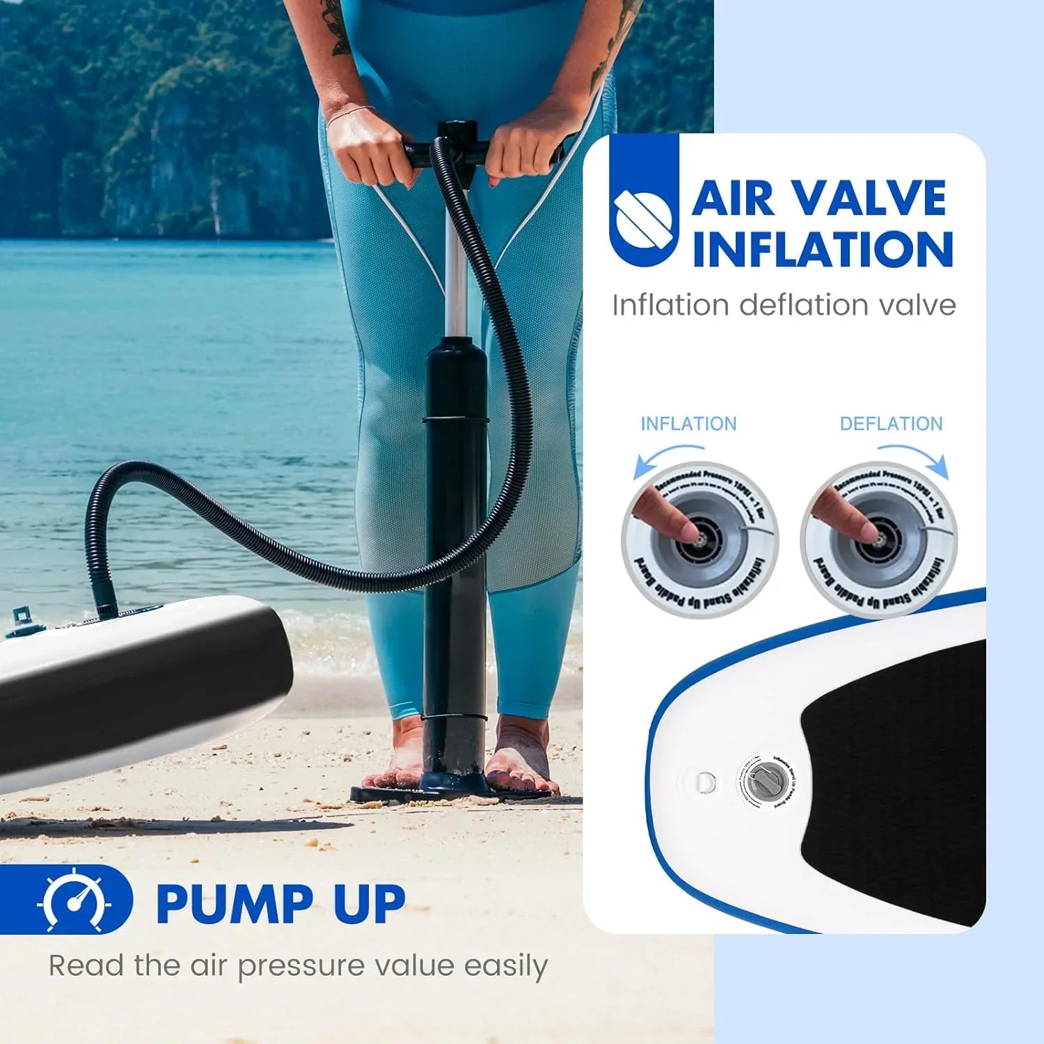 FunWater Stand Up Paddle Board Planche de paddle gonflable ultralégère avec accessoires SUP