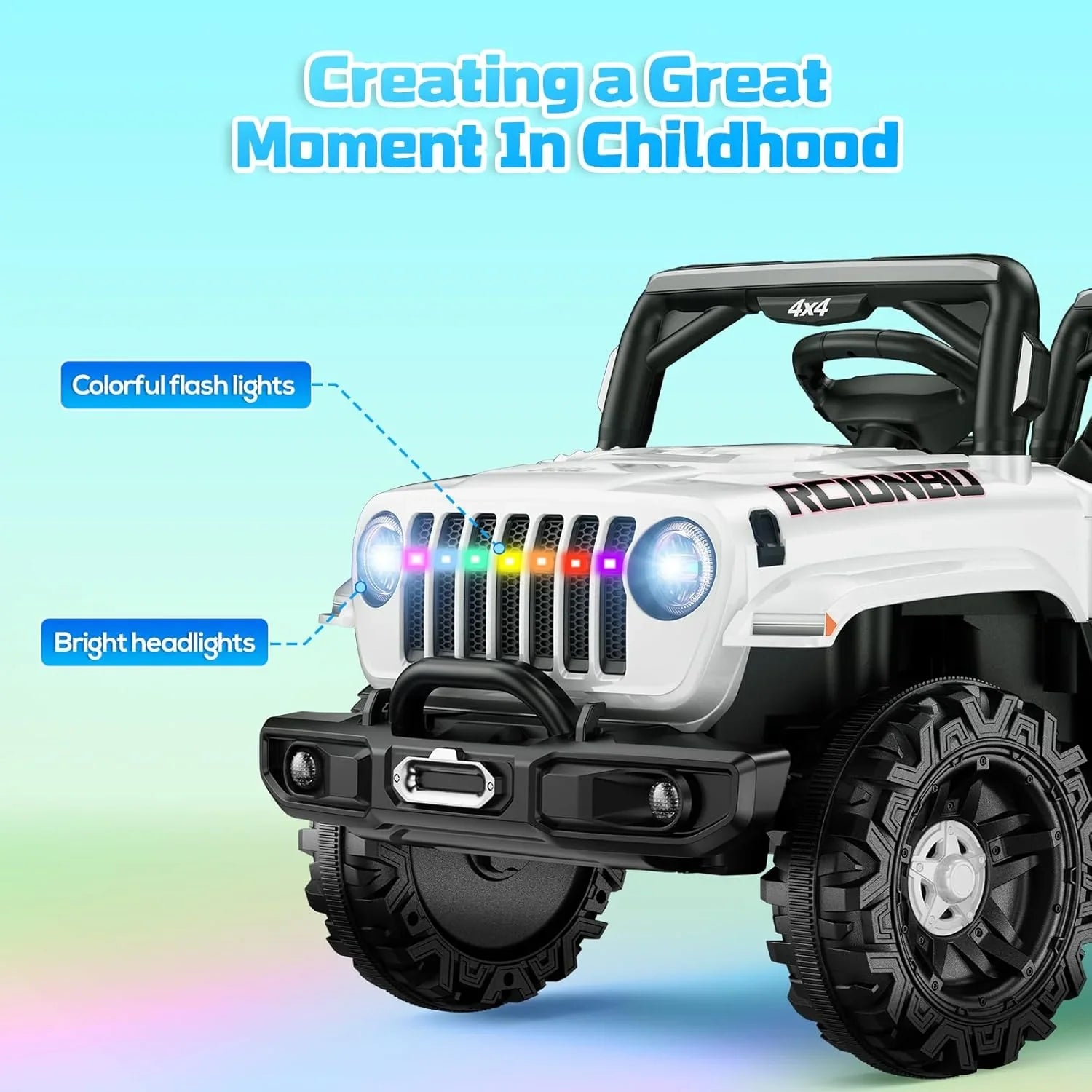 Camion de conduite pour enfants SEALIGHT 12 V, modèle 380 W, moteur, fonction de freinage d'urgence