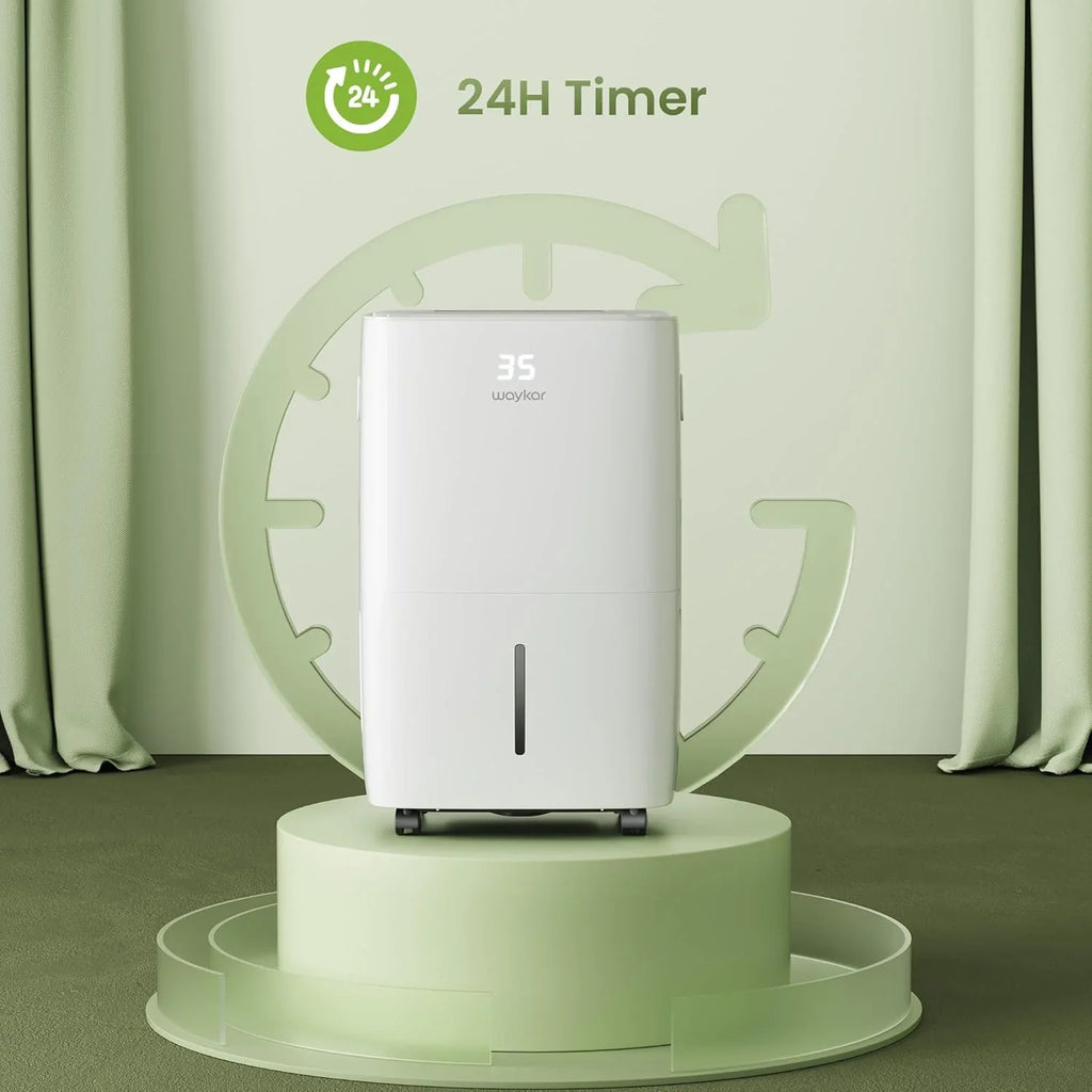 Déshumidificateur Waykar de 2 000 pi² pour la maison et les sous-sols, avec drainage automatique ou manuel, réservoir d'eau de 0,66 gallon