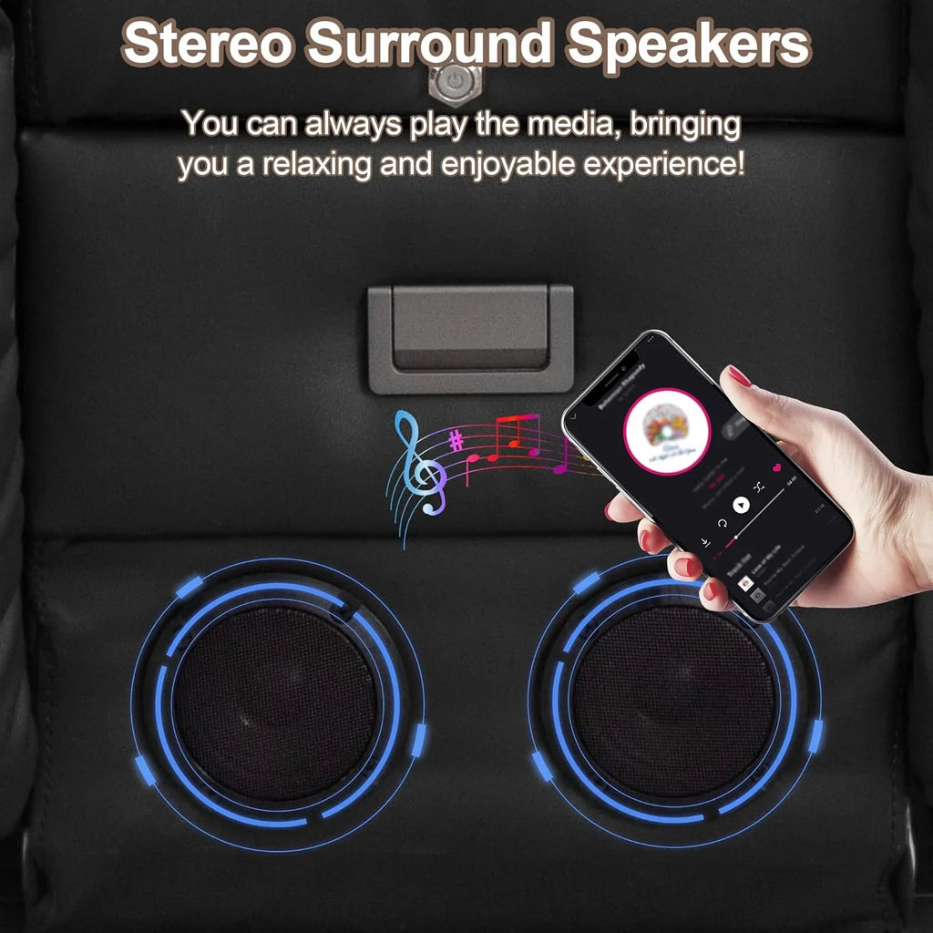 Canapé inclinable électrique TUNYI avec fonctions massage et chauffage, siège home cinéma avec console, canapé inclinable électrique pour camping-car