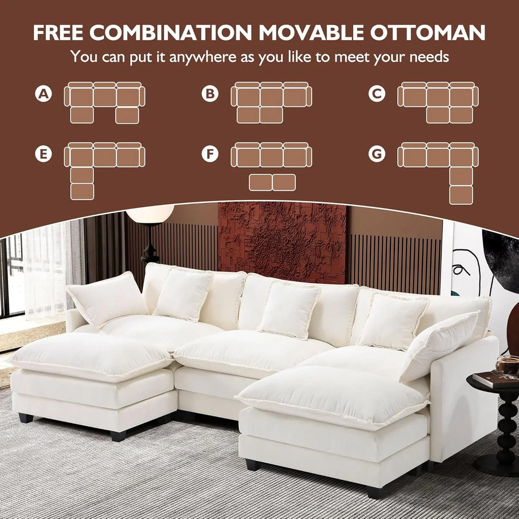 Canapé modulaire moderne en forme de U de 146 pouces d'ihanherry