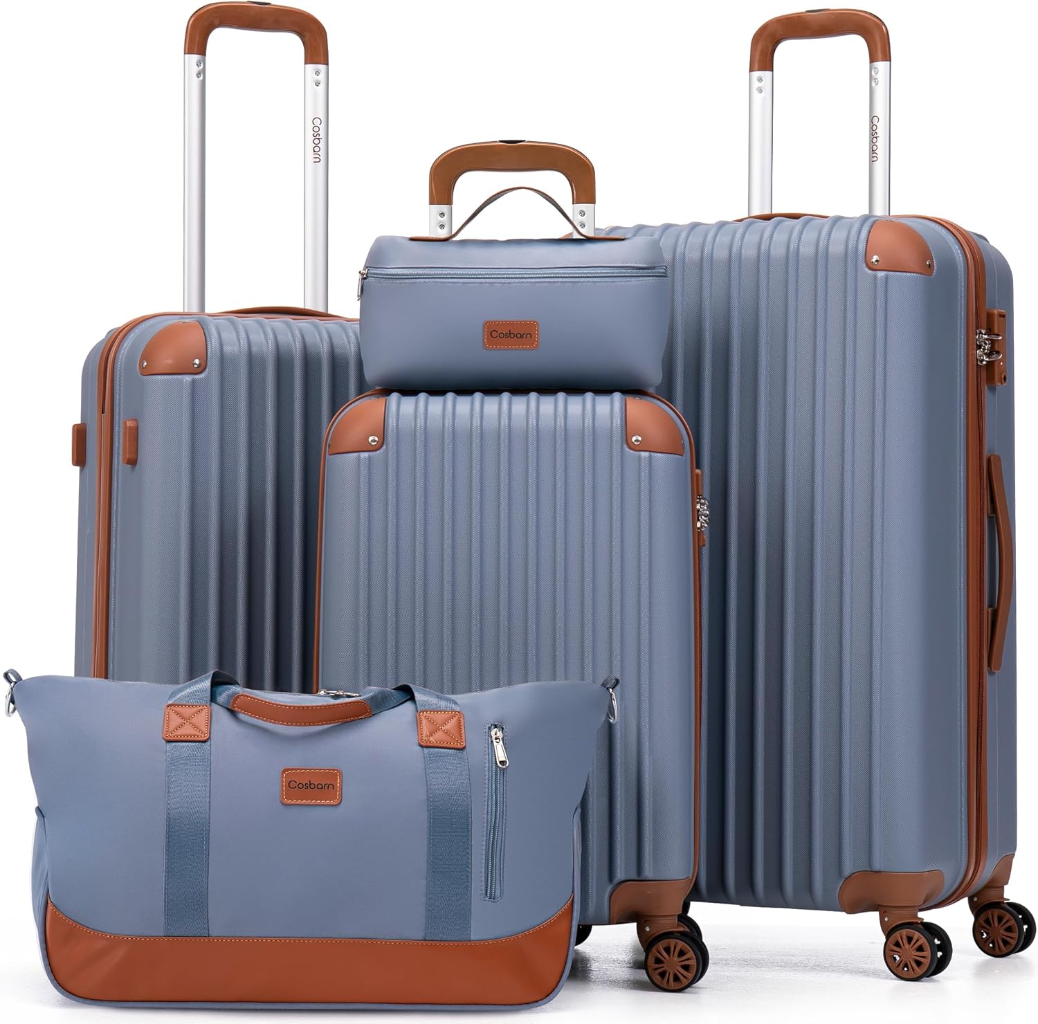 Ensemble de bagages 5 pièces avec valises à roulettes, valise rigide en ABS