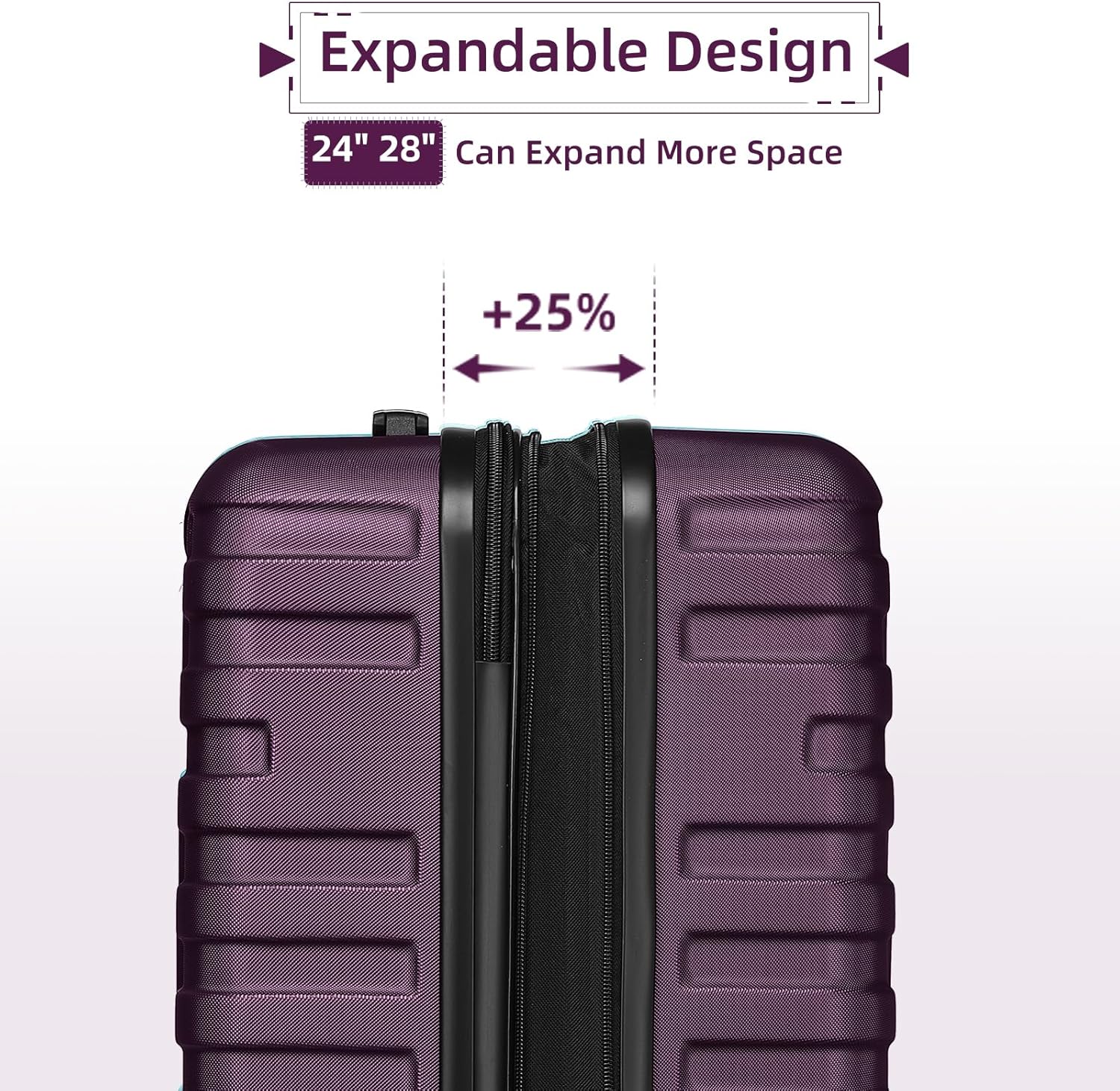 Ensemble de bagages à main légers et extensibles à coque rigide de 6 pièces