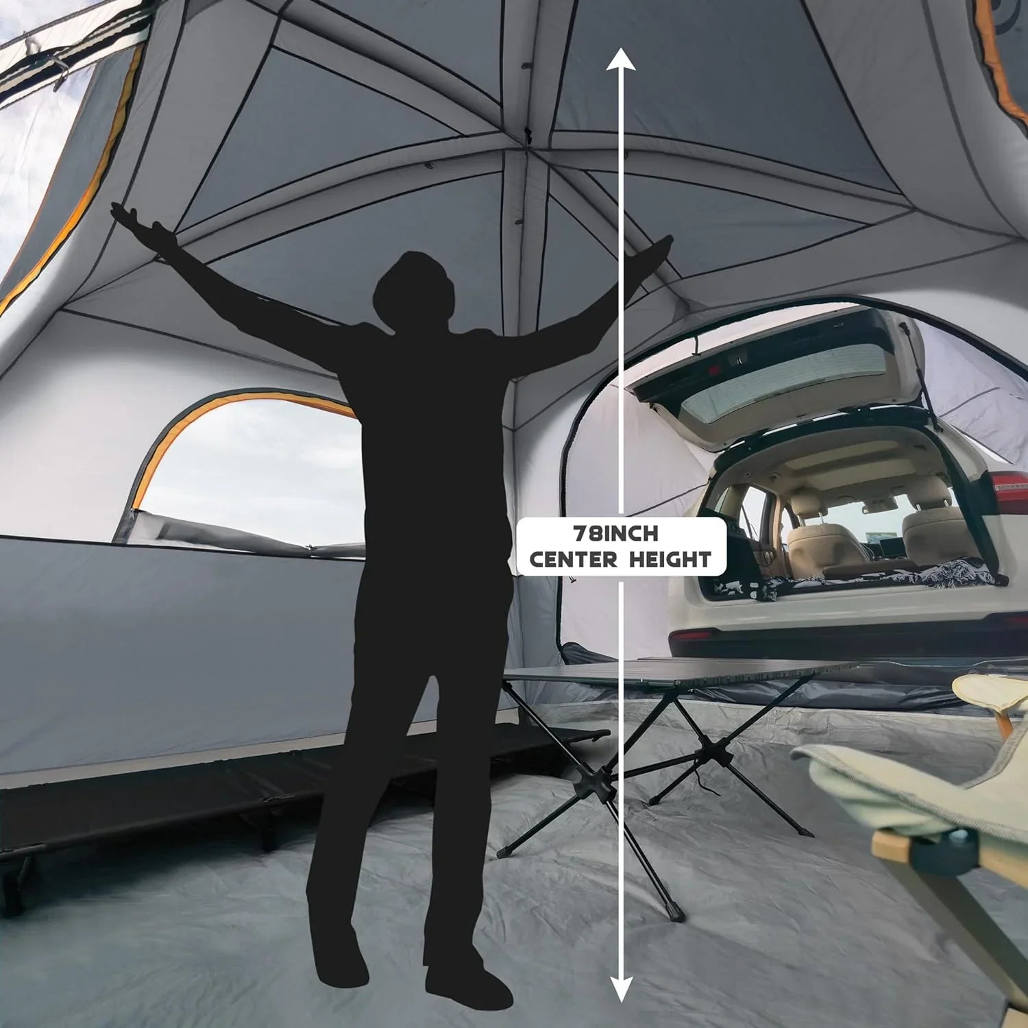 Tente de camping pour SUV, tente de hayon pour SUV 6 personnes - Facile à installer