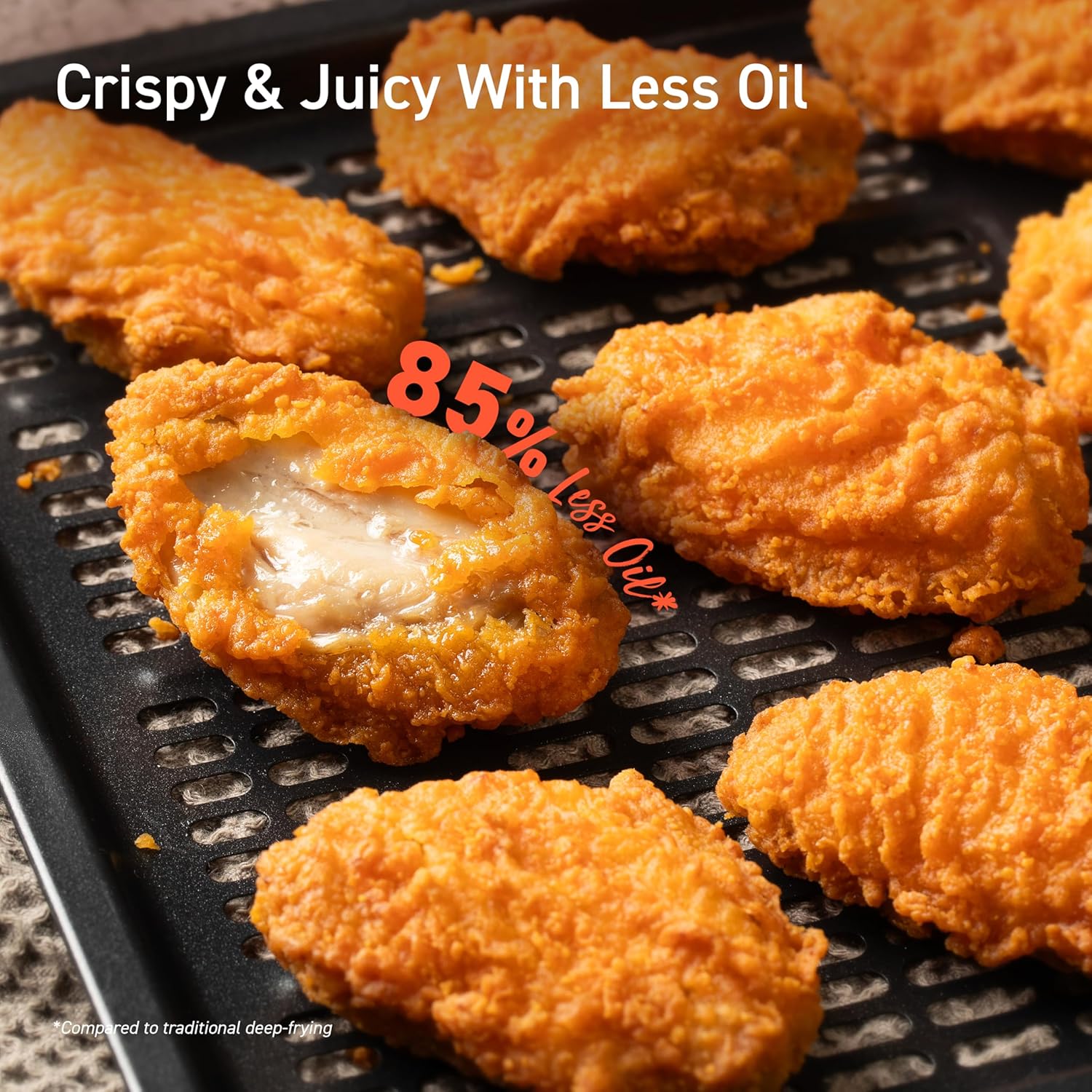 De COSORI 11-in-1 airfryer met een inhoud van 13 liter combineert grillen, roosteren, bakken en opwarmen. Inclusief recepten en 6 accessoires. 