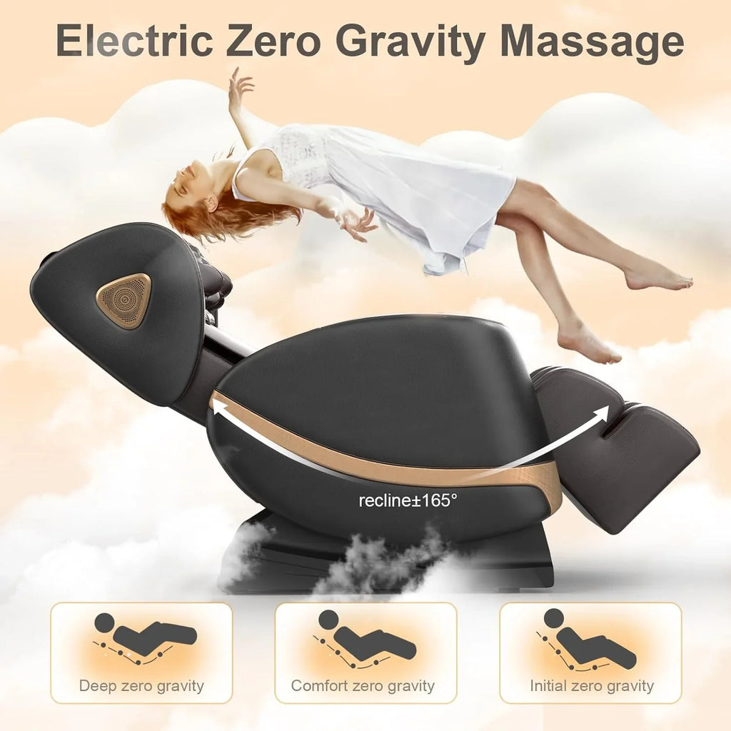 Fauteuil de massage complet 2025, massage zéro gravité, avec 10 rouleaux fixes, chauffant, massage des pieds