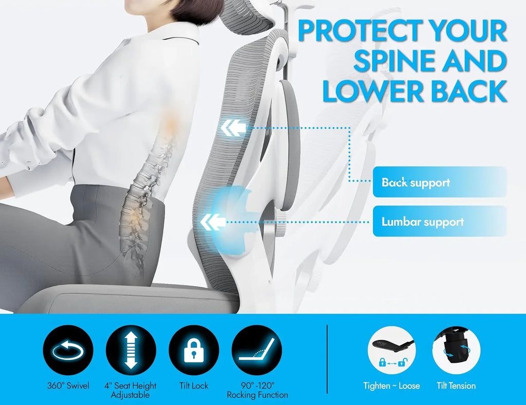 Bureau et chaise d'ordinateur de bureau, chaise de jeu, avec support lombaire et appui-tête