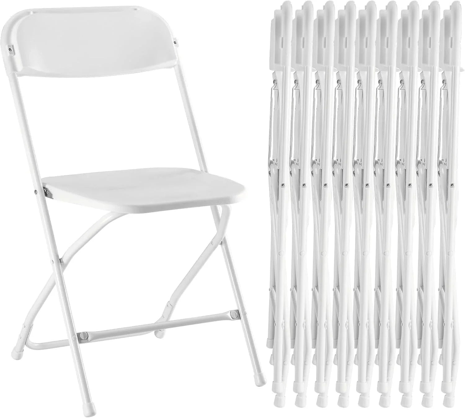 Lot de 12 chaises pliantes Sweetcrispy, rembourrées en cuir, robustes et pliables en métal.