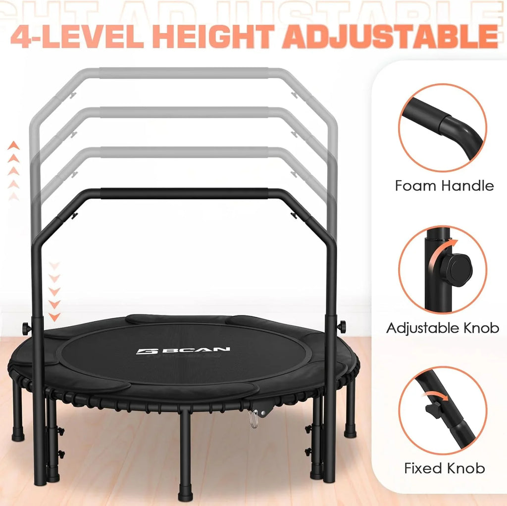 Mini-trampoline pliable BCAN 450/550 lb, trampoline de fitness 40"/48" stable et silencieux