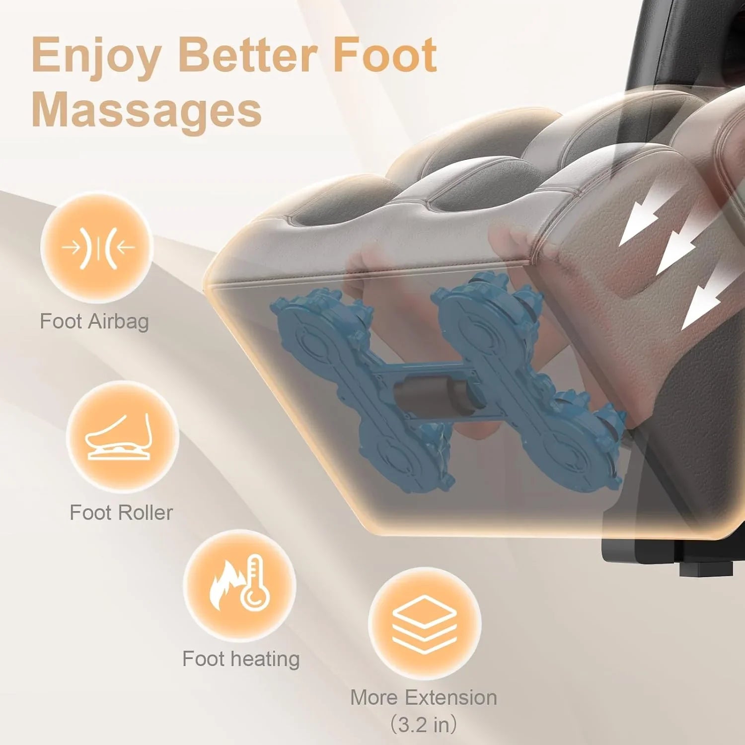 Fauteuil de massage complet 2025, massage zéro gravité, avec 10 rouleaux fixes, chauffant, massage des pieds