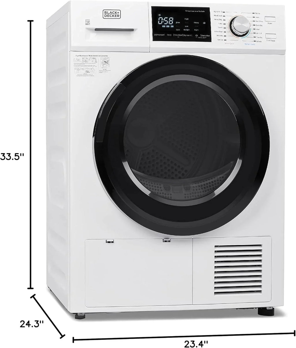 Sèche-linge compact, sèche-linge électrique de 1,5 pi³, 850 W, sèche-linge portatif ventilé de 120 V