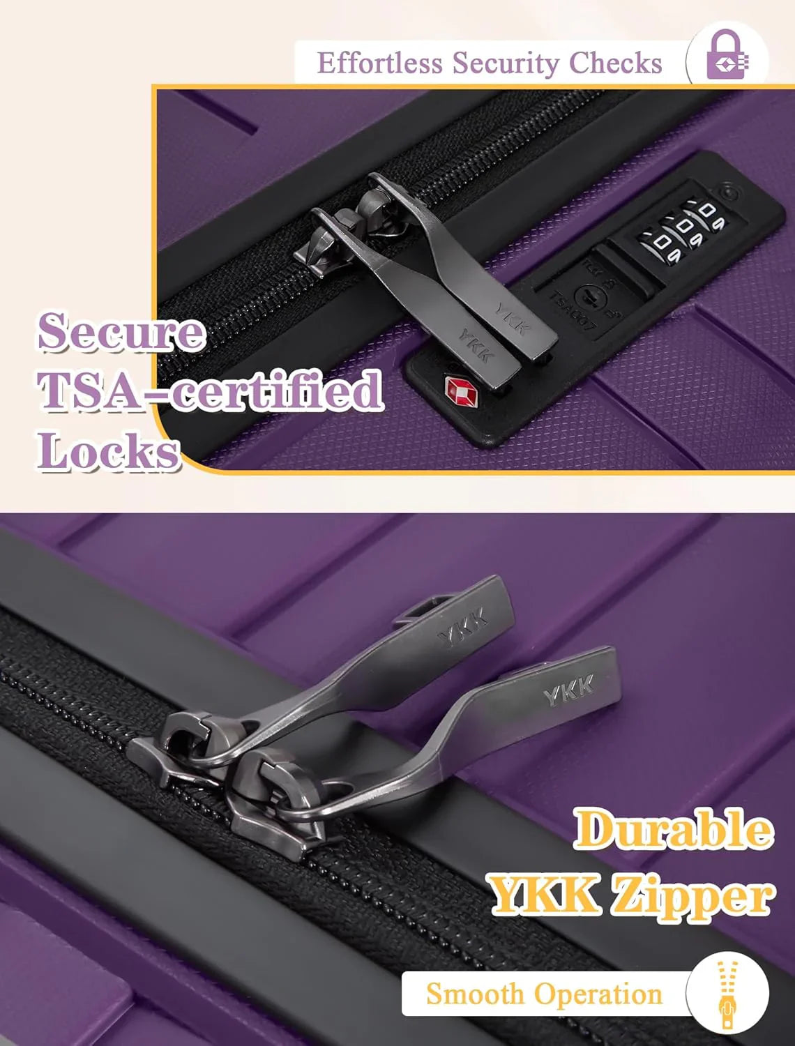 Ensemble de 5 bagages à roulettes, valise rigide en ABS avec roulettes pivotantes