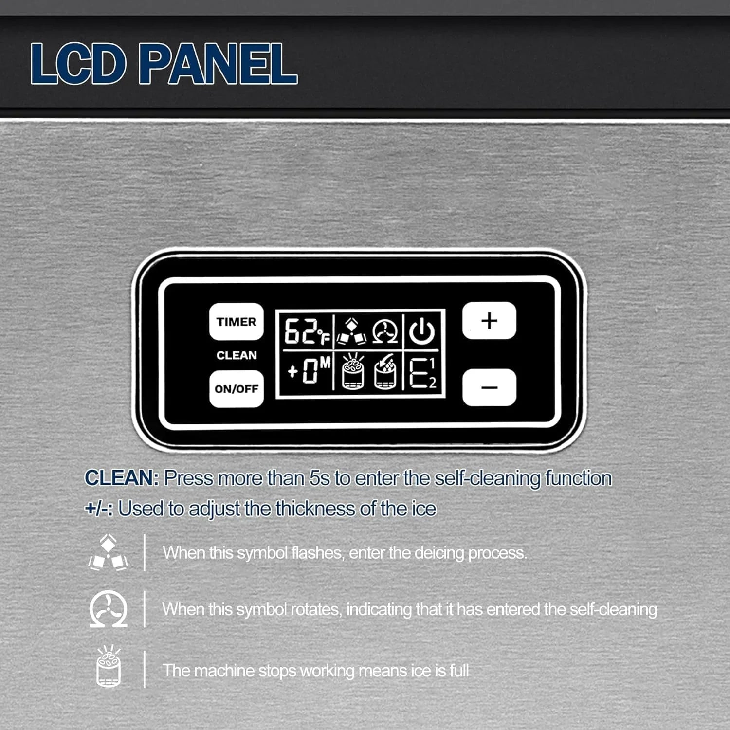 EUHOMY Machine à glaçons commerciale Machine à glaçons sous le comptoir en acier inoxydable Machine à glaçons autonome.