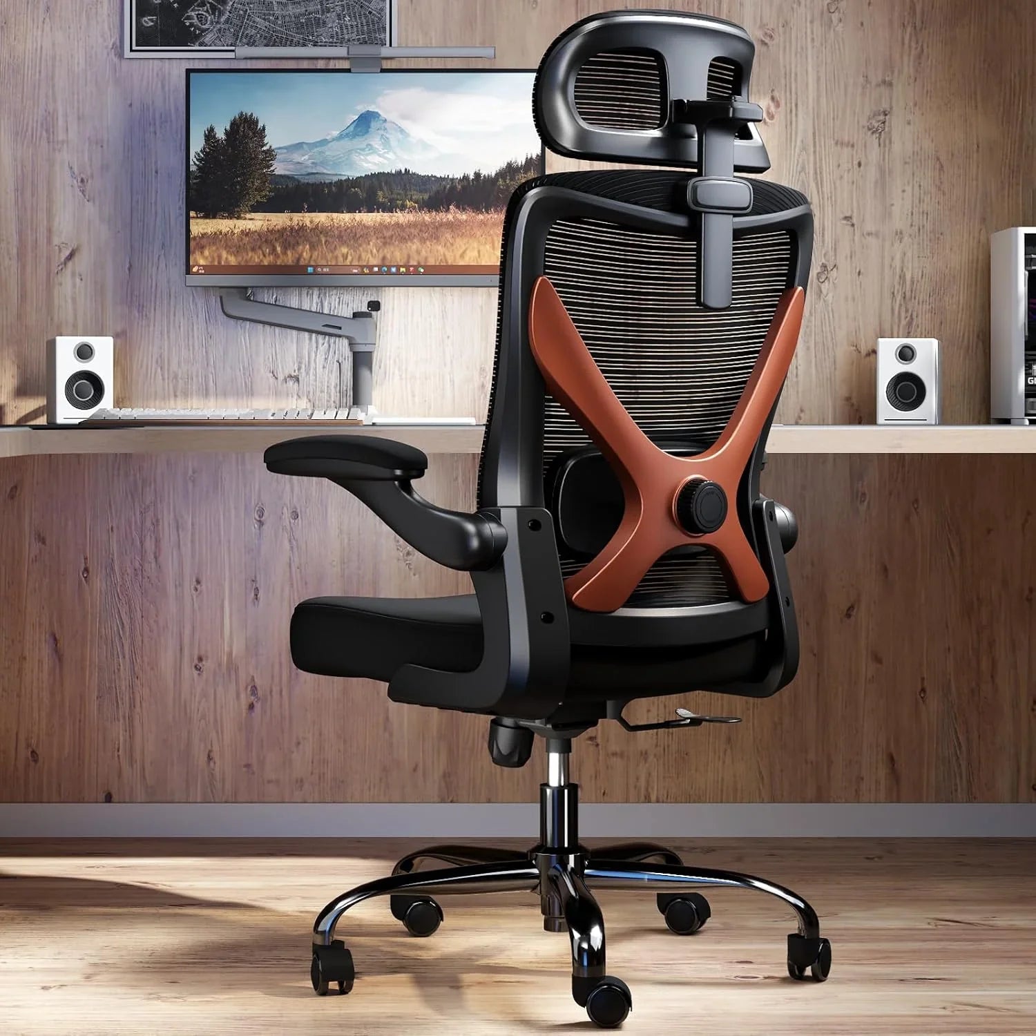 Bureau et chaise d'ordinateur de bureau, chaise de jeu, avec support lombaire et appui-tête