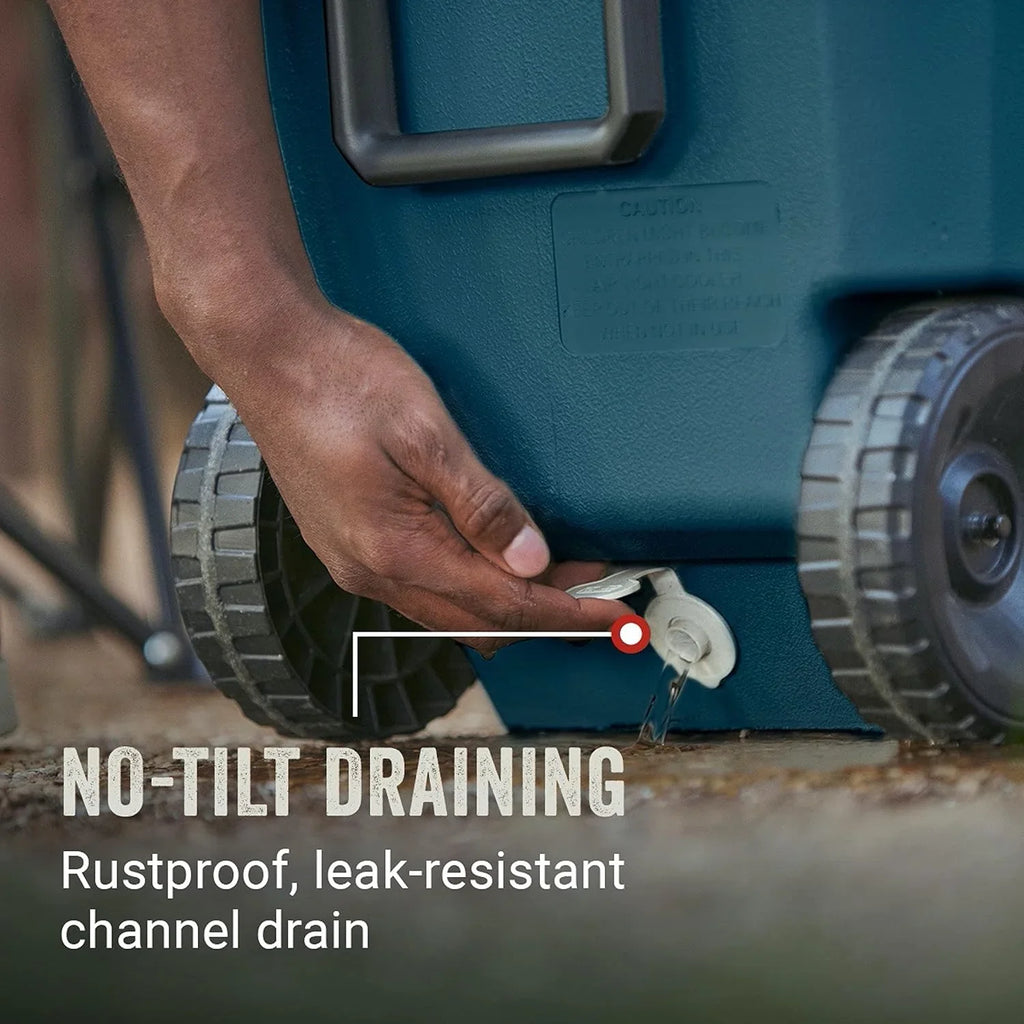 Glacière portable isotherme à roulettes Coleman, glacière rigide d'extérieur étanche, conserve la glace jusqu'à 5 jours, 100 litres