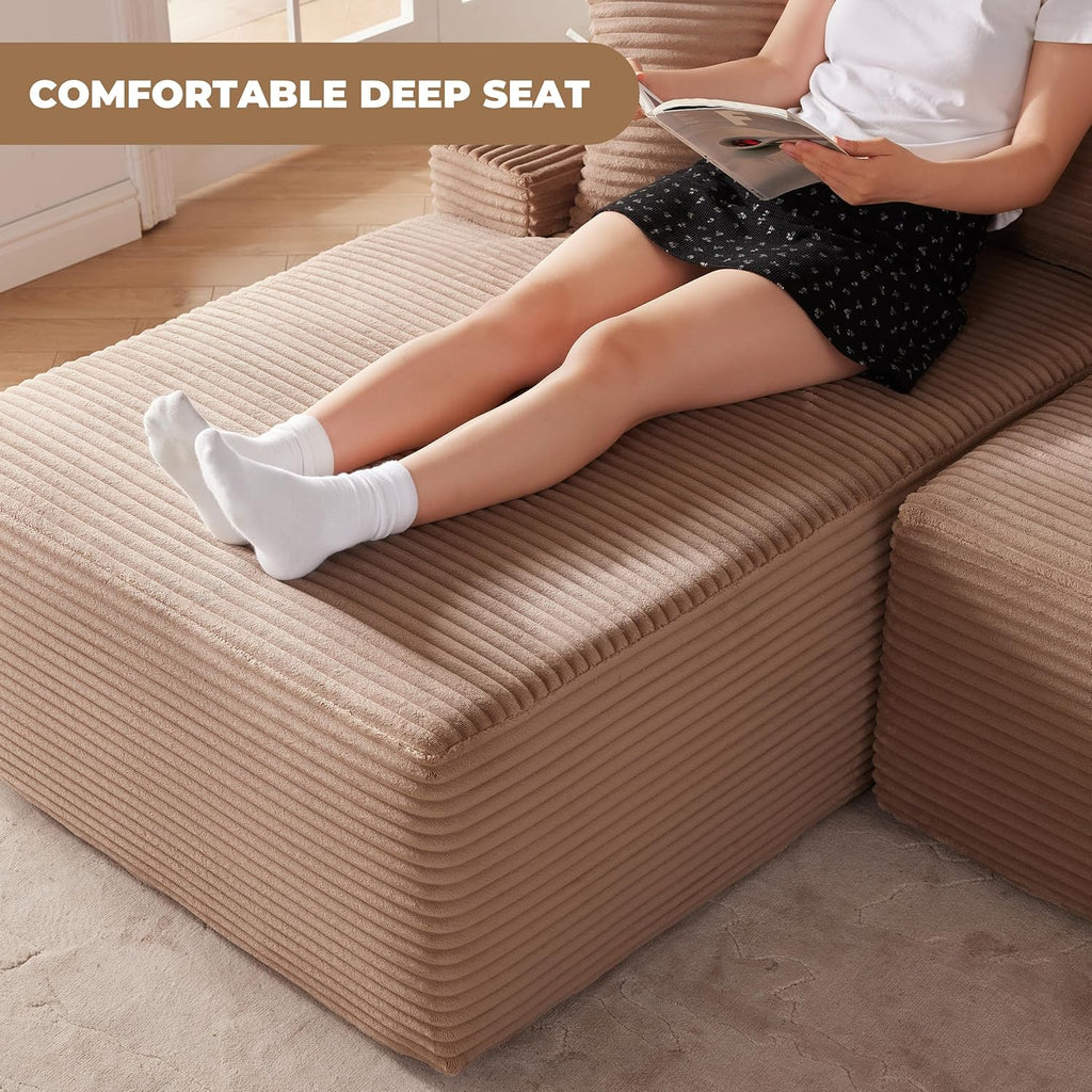 Canapé nuage de 110 pouces, canapé désossé dans le salon, canapé modulable avec sièges profonds